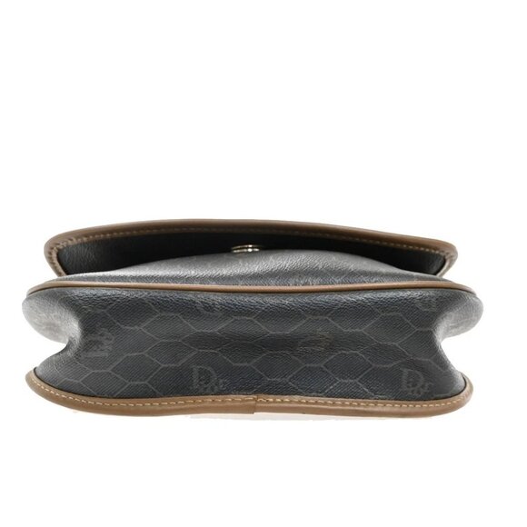 CHRISTIAN DIOR Logo Honeycomb Mini Shoulder Bag PVC Leather Brown GHW - Picture 5 of 13